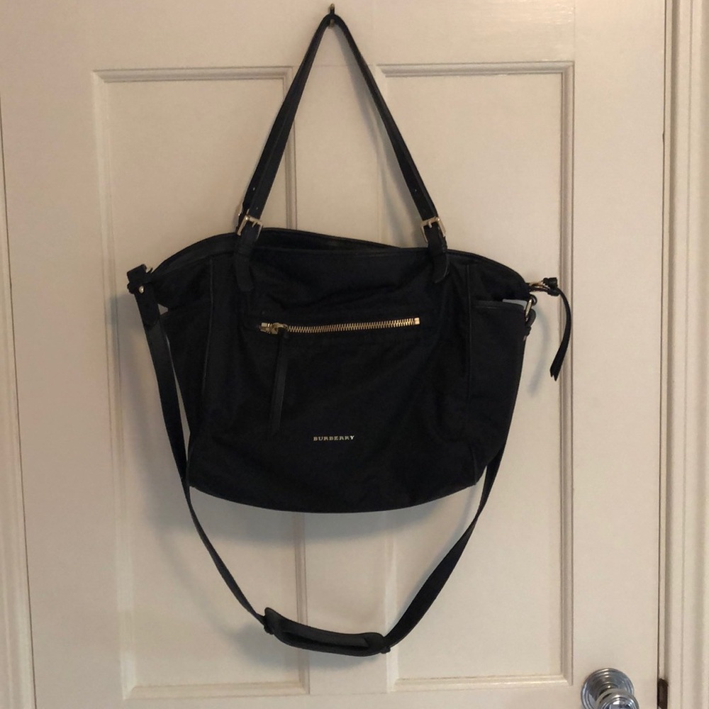 Burberry Black Nylon Diaper Bag with leather trim - Picture 2 of 9